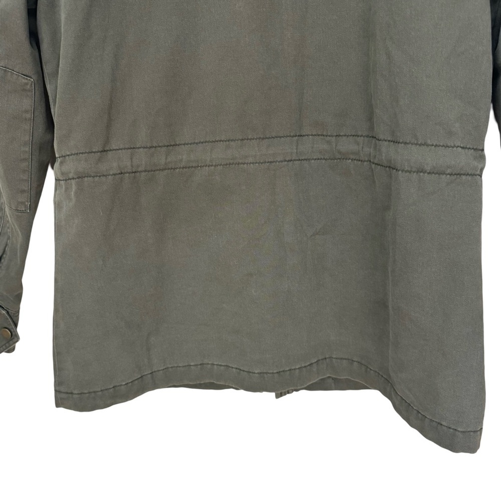 LUCKY BRAND Cotton Twill Hooded Jacket Anorak Utility Military Army Field Barn S - Picture 10 of 15